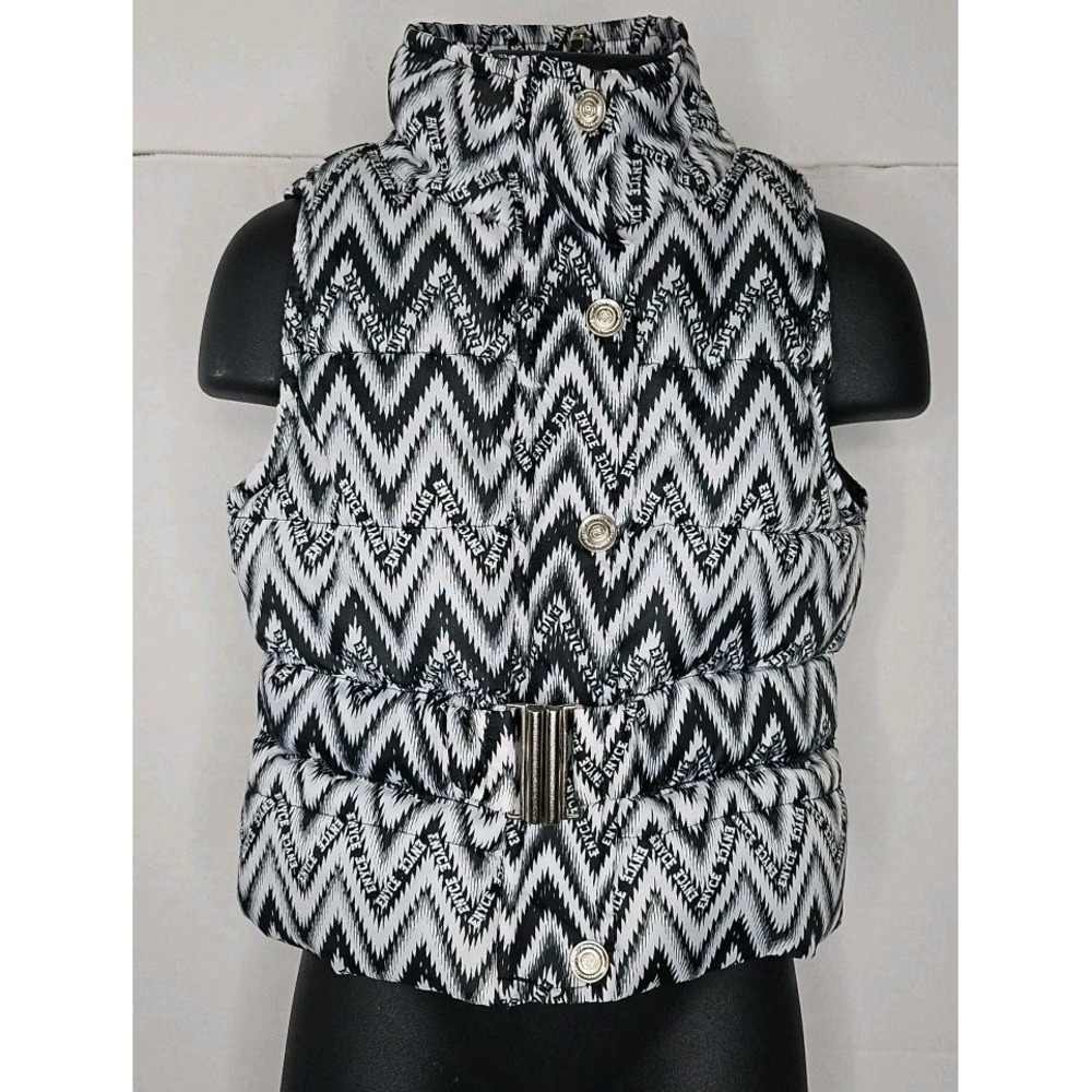 Enyce New York Girl's Printed All Over Belted Front Zip Up‎ Puffer Vest Size 2T